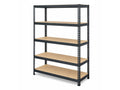Regál 1830x750x400 mm lakovaný 5-policový, nosnost 875 kg, RIVET - černý