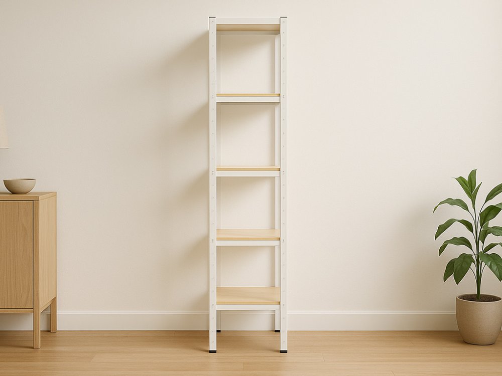 Regál 1800x400x400 mm lakovaný 5-policový, nosnost 875 kg - bílý