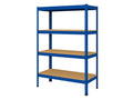 Regál 1500x700x300 mm lakovaný 4-policový, nosnost 700 kg - modrý