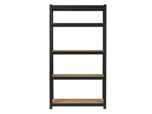Regál 2000x900x300 mm lakovaný 5-policový, nosnost 875 kg - černý