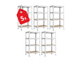 Regál 1500x700x300 mm zinkovaný 4-policový, nosnost 700 kg - 5ks