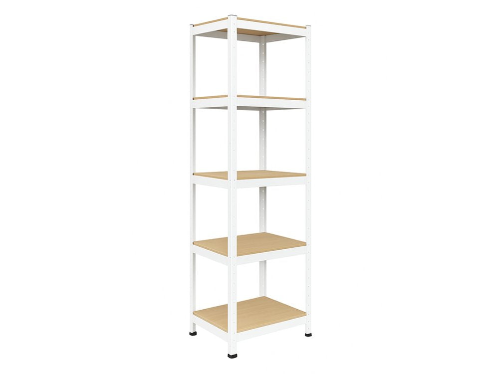 Regál 1800x400x400 mm lakovaný 5-policový, nosnost 875 kg - bílý