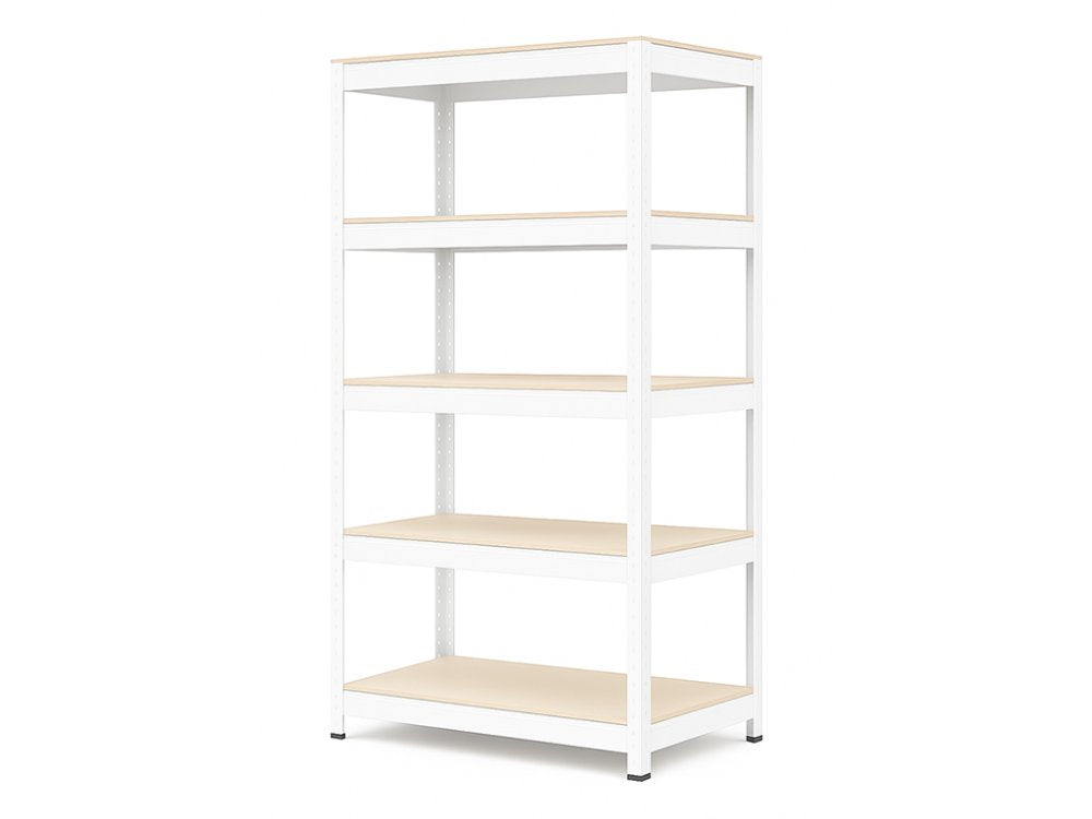 Regál 1800x900x400 mm lakovaný 5-policový, nosnost 875 kg - bílý