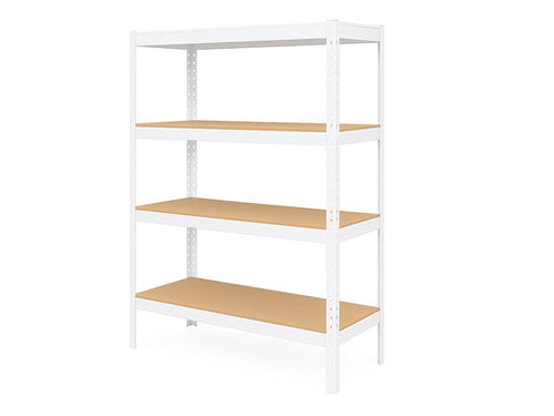 Regál 1500x700x300 mm lakovaný 4-policový, nosnost 700 kg - bílý