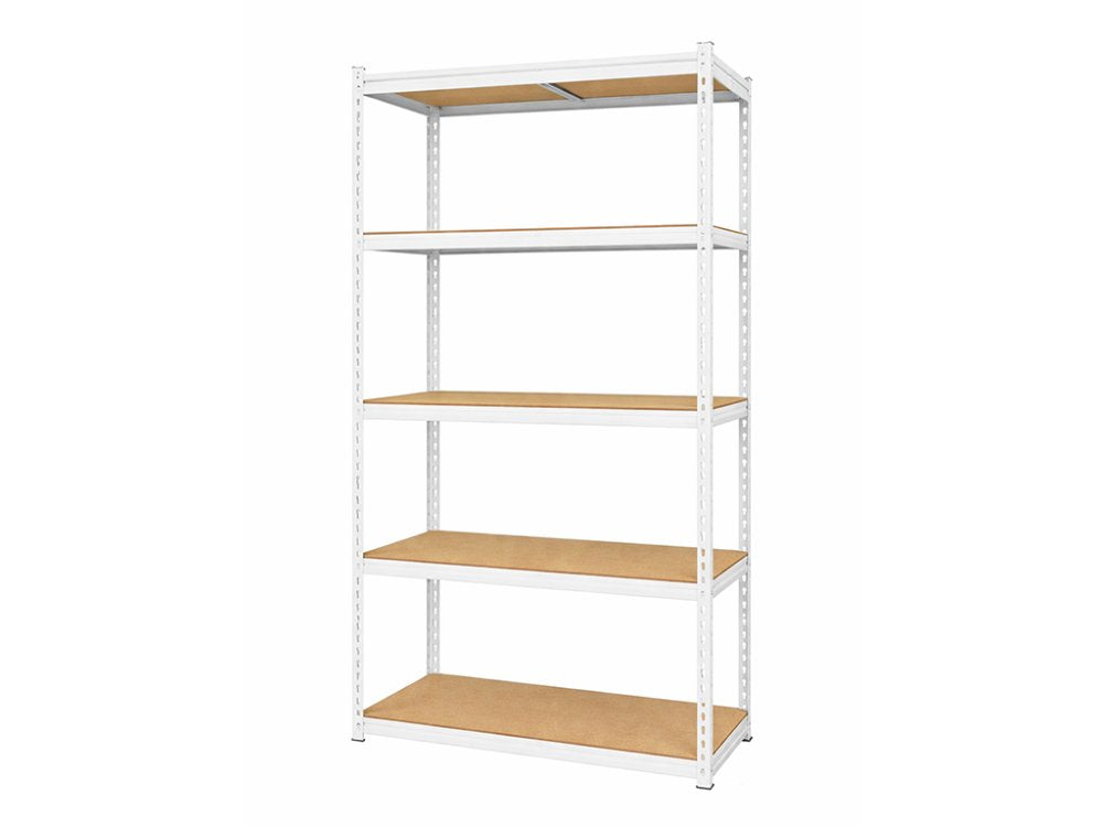 Regál 1830x400x400 mm lakovaný 5-policový, nosnost 875 kg, RIVET - bílý