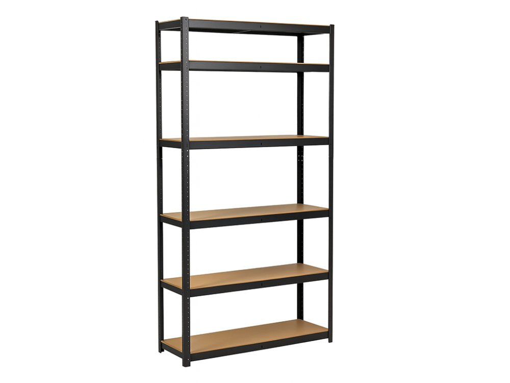 Regál 2400x900x400 mm lakovaný 6-policový, nosnost 1050 kg - černý