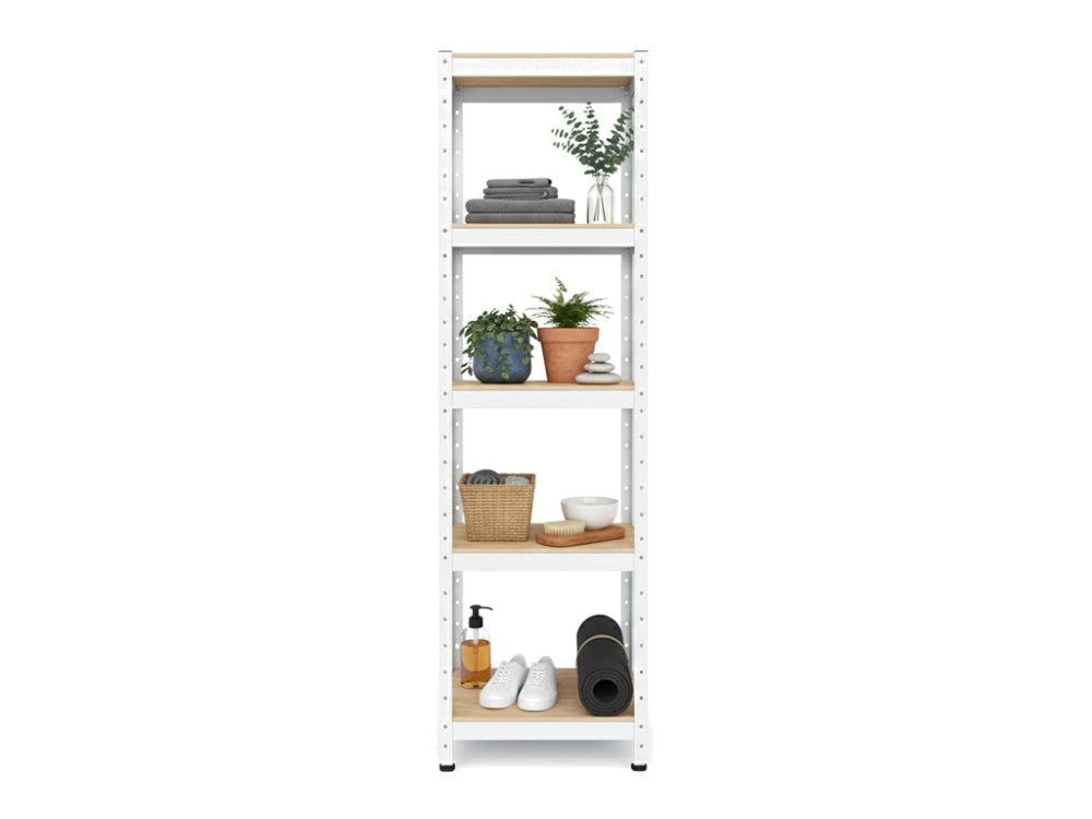 Regál 1800x400x400 mm lakovaný 5-policový, nosnost 875 kg - bílý