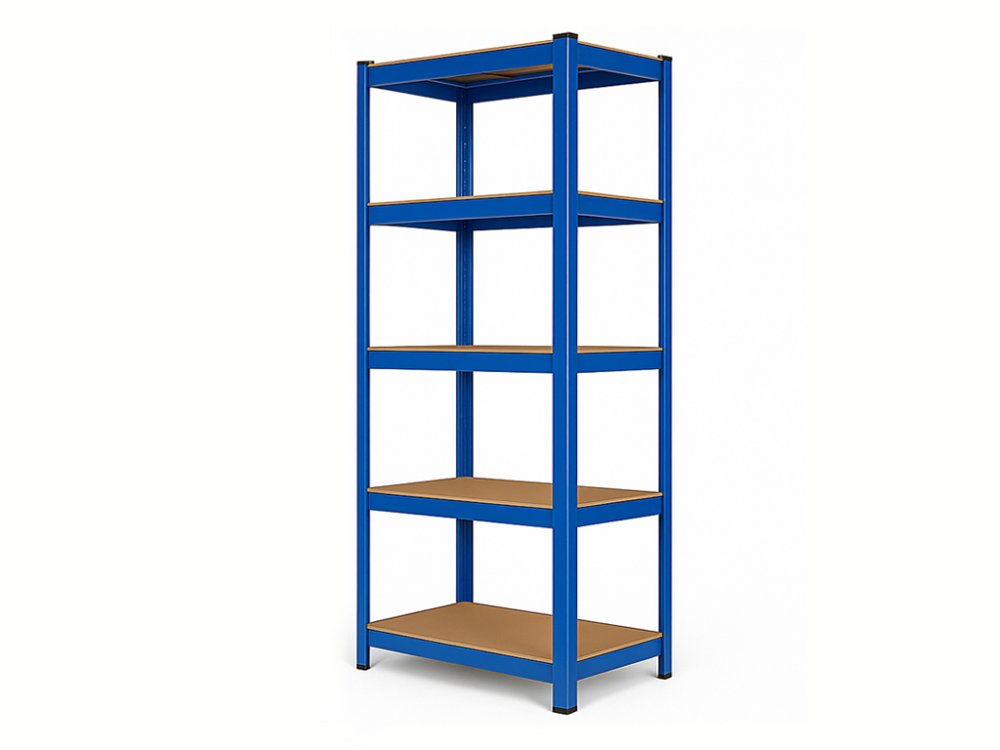 Regál 1800x900x400 mm lakovaný 5-policový, nosnost 875 kg - modrý - 5ks