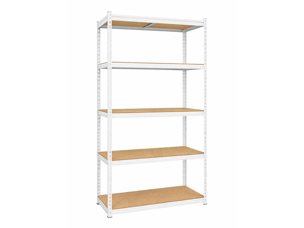 Regál 1830x900x400 mm lakovaný 5-policový, nosnost 875 kg, RIVET - bílý