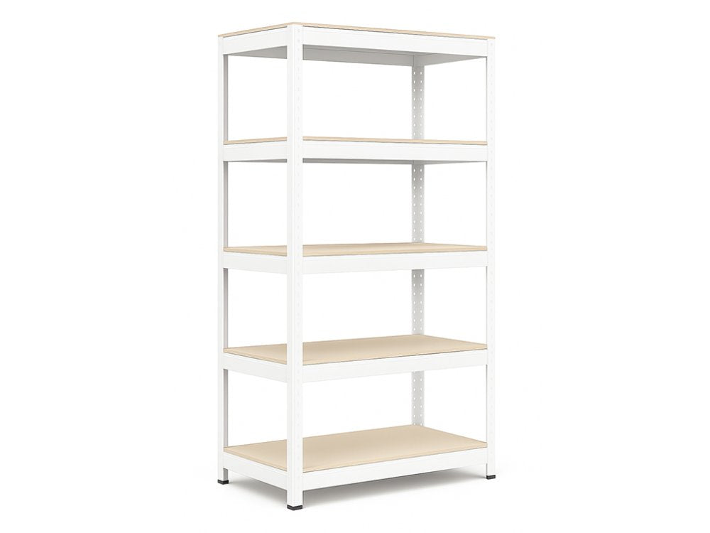 Regál 1800x900x400 mm lakovaný 5-policový, nosnost 875 kg - bílý