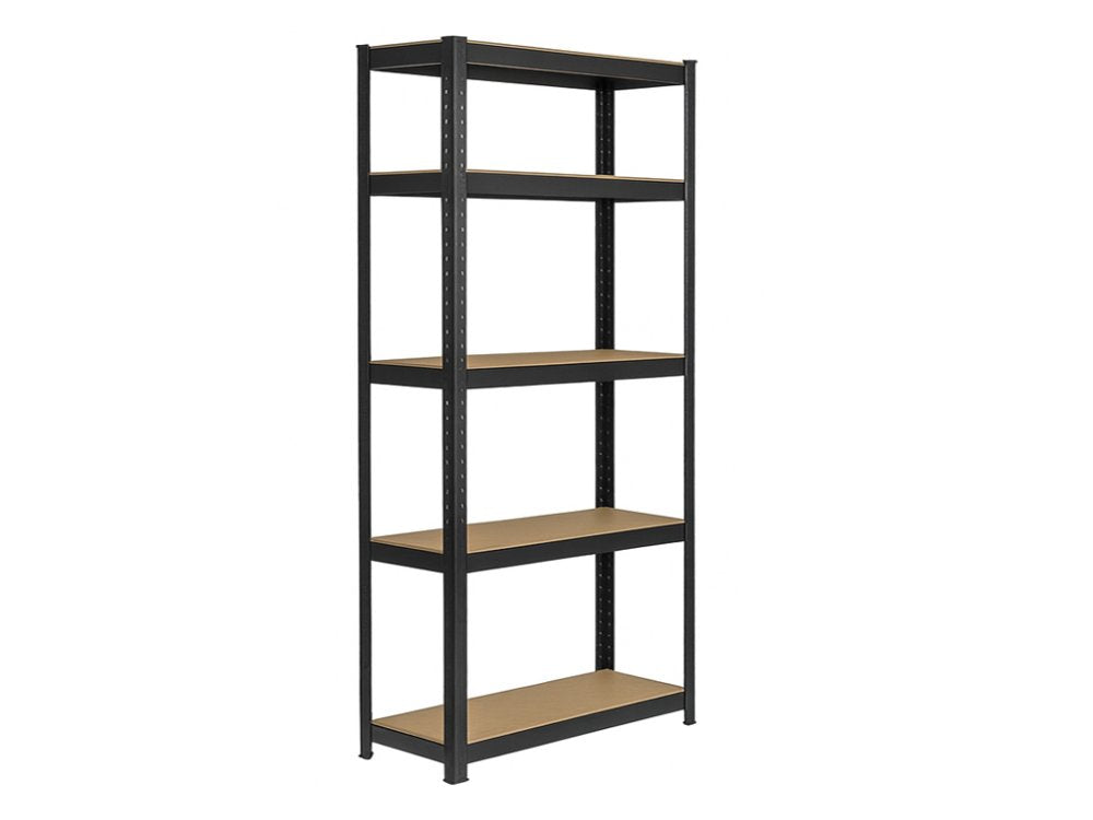 Regál 1800x600x400 mm lakovaný 5-policový, nosnost 875 kg - černý