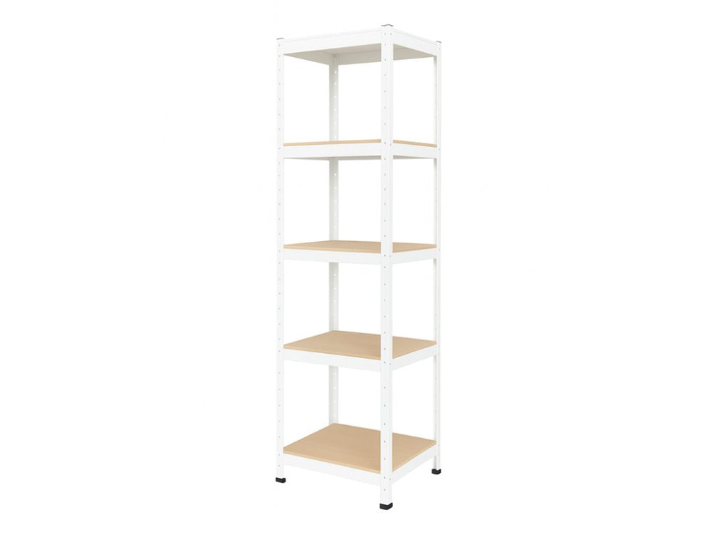 Regál 1800x400x400 mm lakovaný 5-policový, nosnost 875 kg - bílý