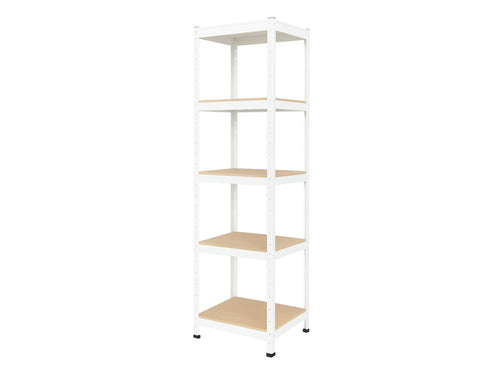 Regál 1800x400x400 mm lakovaný 5-policový, nosnost 875 kg - bílý