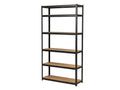 Regál 2200x900x450 mm lakovaný 6-policový, nosnost 1050 kg - černý
