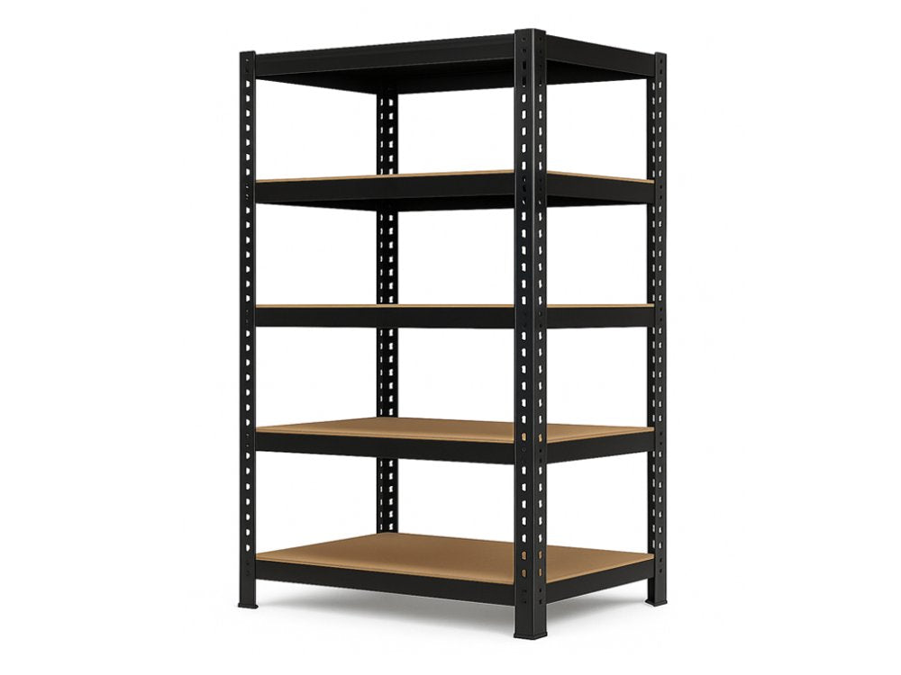 Regál 2160x1800x500 mm profesionální 5-policový, nosnost 1500 kg - černý
