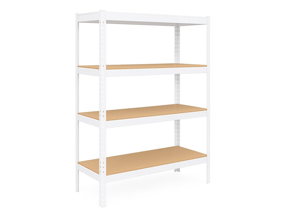Regál 1500x700x300 mm lakovaný 4-policový, nosnost 700 kg - bílý