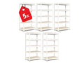 Regál 1800x900x400 mm lakovaný 5-policový, nosnost 875 kg - bílý - 5ks