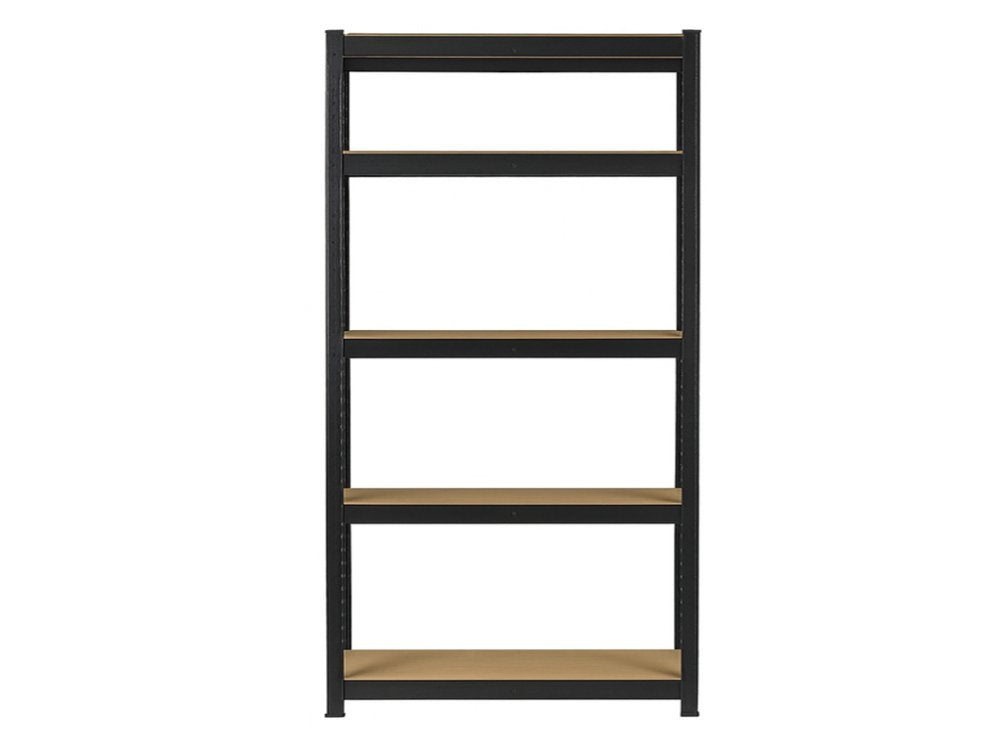 Regál 1800x700x300 mm lakovaný 5-policový, nosnost 875 kg - černý