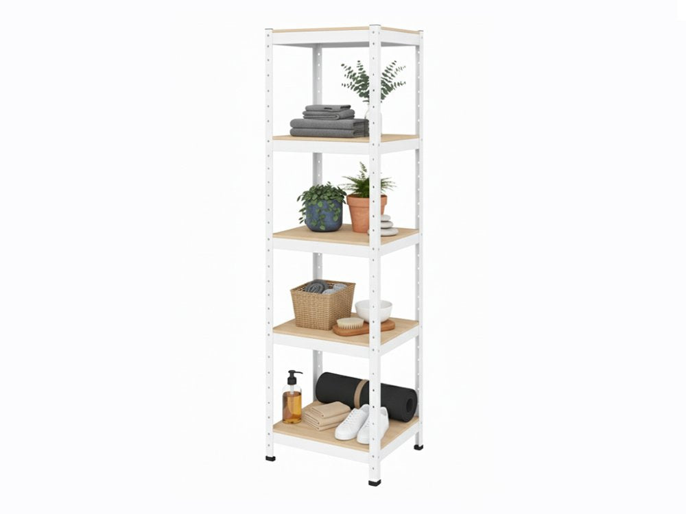 Regál 1800x400x400 mm lakovaný 5-policový, nosnost 875 kg - bílý