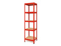 Regál 1800x400x400 mm lakovaný 5-policový, nosnost 875 kg - červený