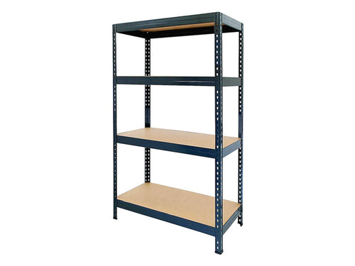 Regál 1500x700x300 mm lakovaný 4-policový, nosnost 700 kg, RIVET - černý