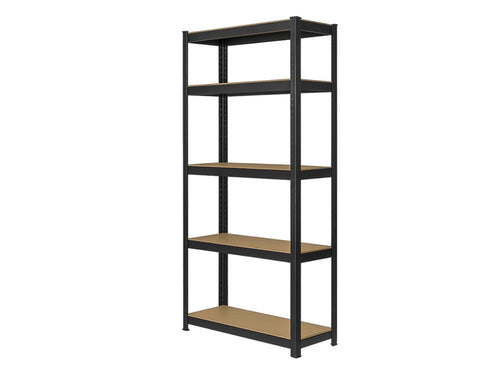 Regál 1800x900x300 mm lakovaný 5-policový, nosnost 875 kg - černý - 5ks