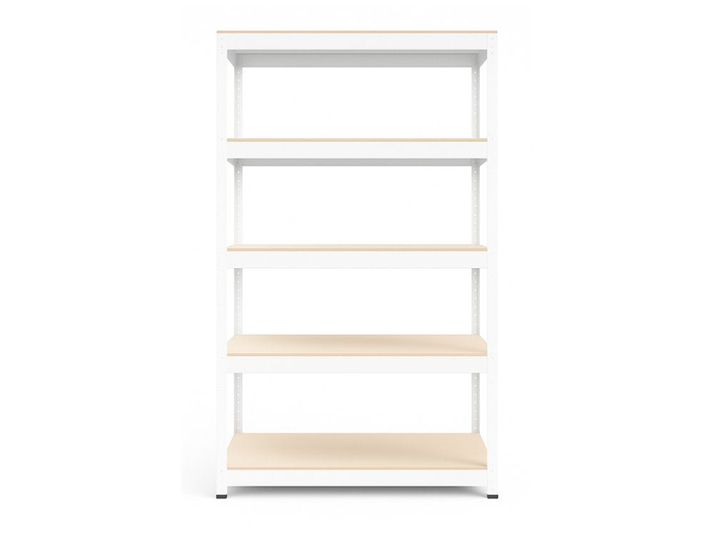 Regál 1800x900x400 mm lakovaný 5-policový, nosnost 875 kg - bílý - 5ks