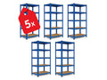 Regál 1800x900x400 mm lakovaný 5-policový, nosnost 875 kg - modrý - 5ks