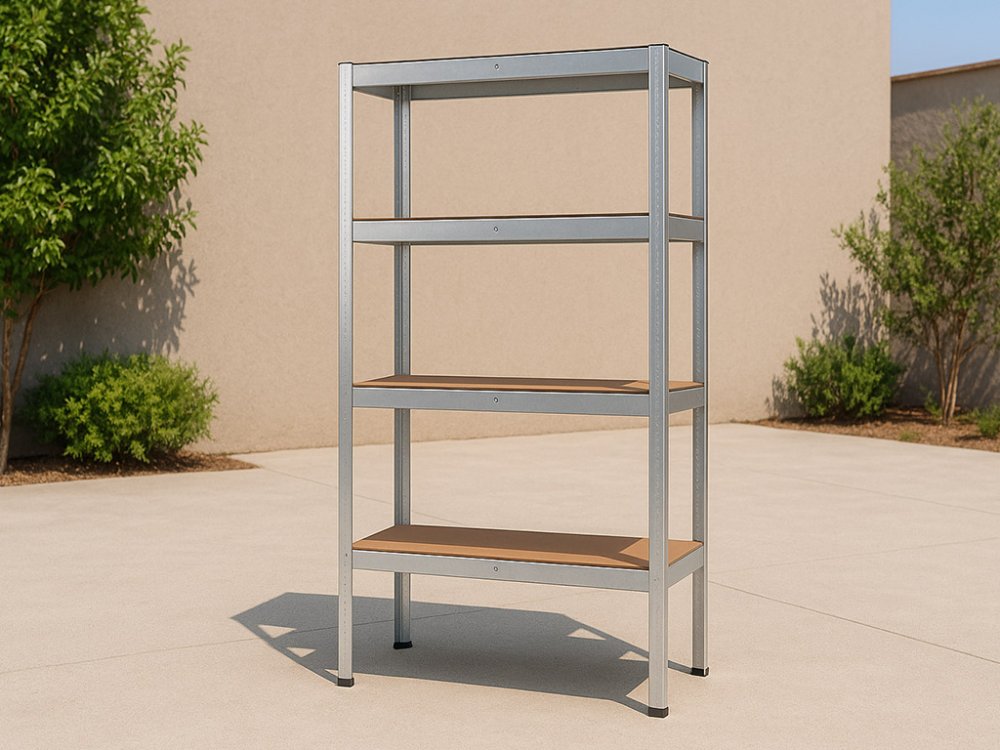 Regál 1500x700x300 mm zinkovaný 4-policový, nosnost 700 kg - 5ks