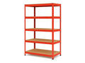 Regál 1800x900x400 mm lakovaný 5-policový, nosnost 875 kg - červený