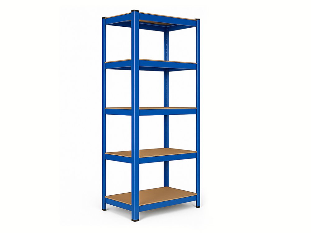 Regál 1800x900x400 mm lakovaný 5-policový, nosnost 875 kg - modrý