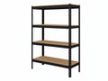Regál 1500x700x300 mm lakovaný 4-policový, nosnost 700 kg - černý