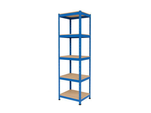 Regál 1800x400x400 mm lakovaný 5-policový, nosnost 875 kg - modrý - 5ks