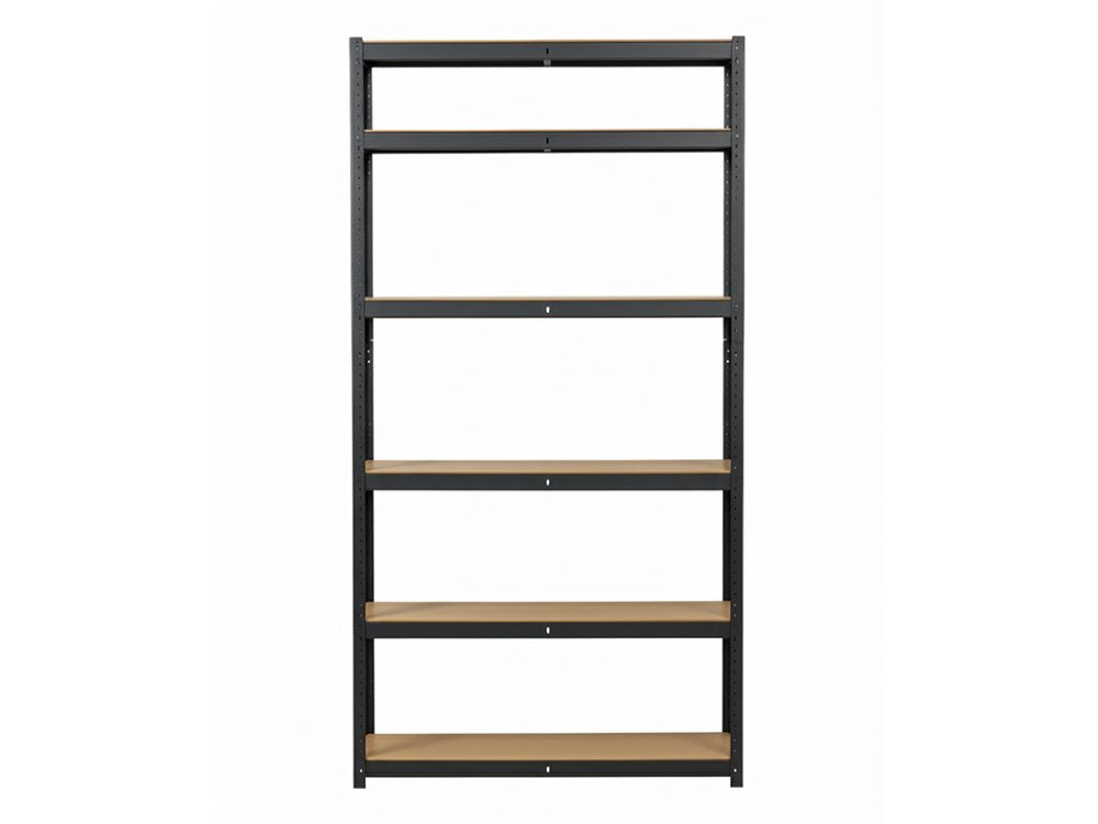 Regál 2400x900x400 mm lakovaný 6-policový, nosnost 1050 kg - černý