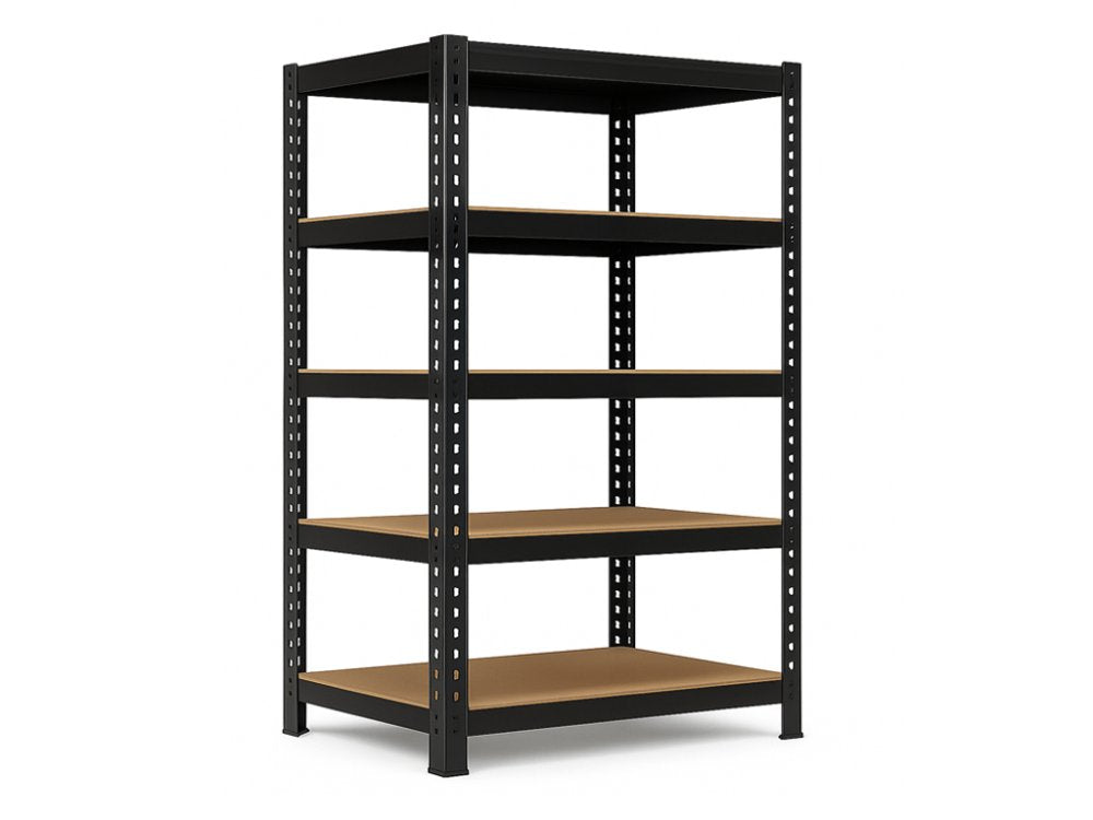 Regál 2160x1200x500 mm profesionální 5-policový, nosnost 1500 kg - černý